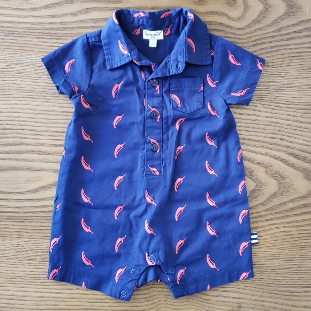 Baby Splendid Chile Pepper Print Romper